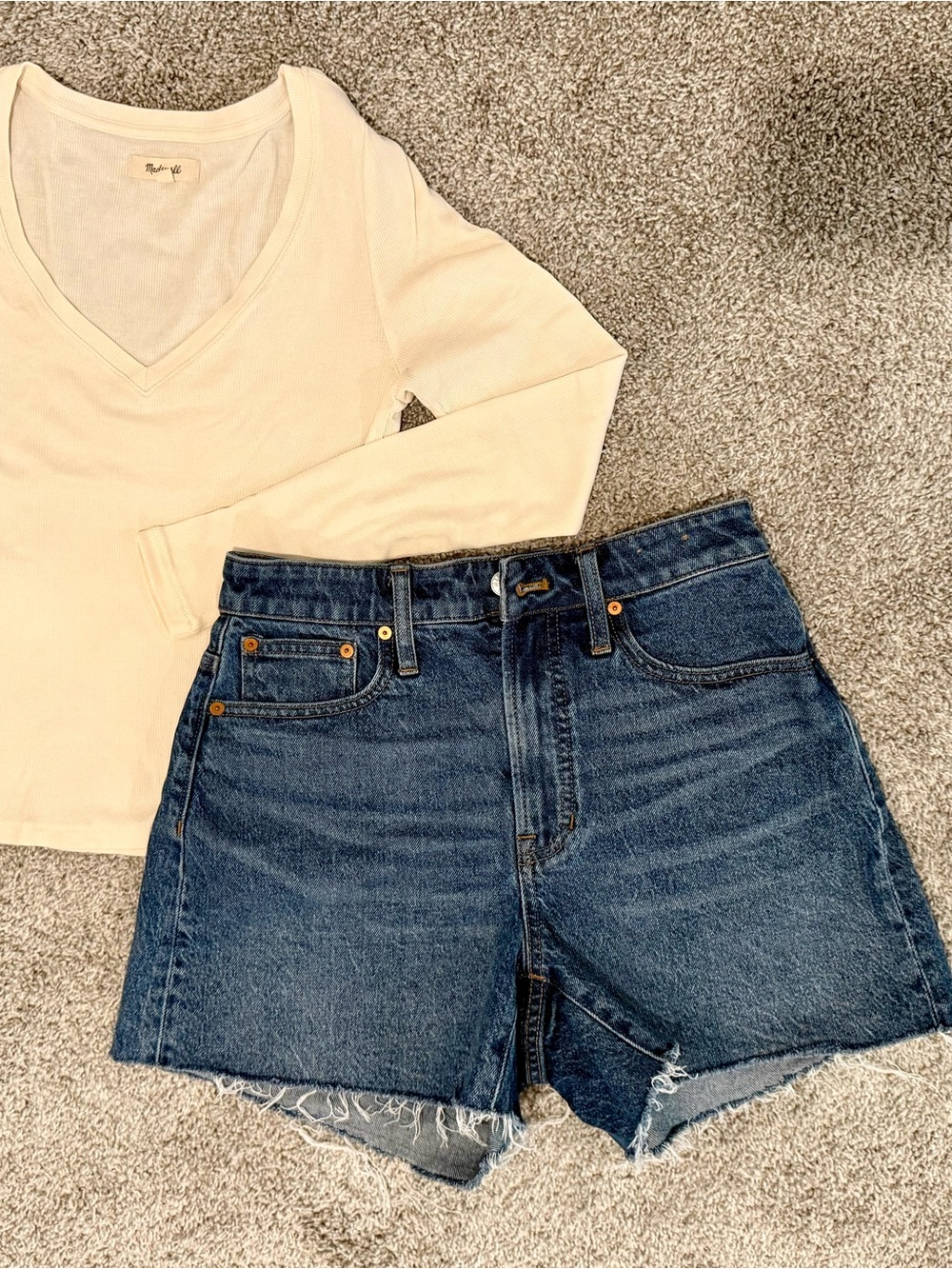 Madewell The Curvy Perfect Vintage Short - High-Rise Dark Blue Denim Shorts